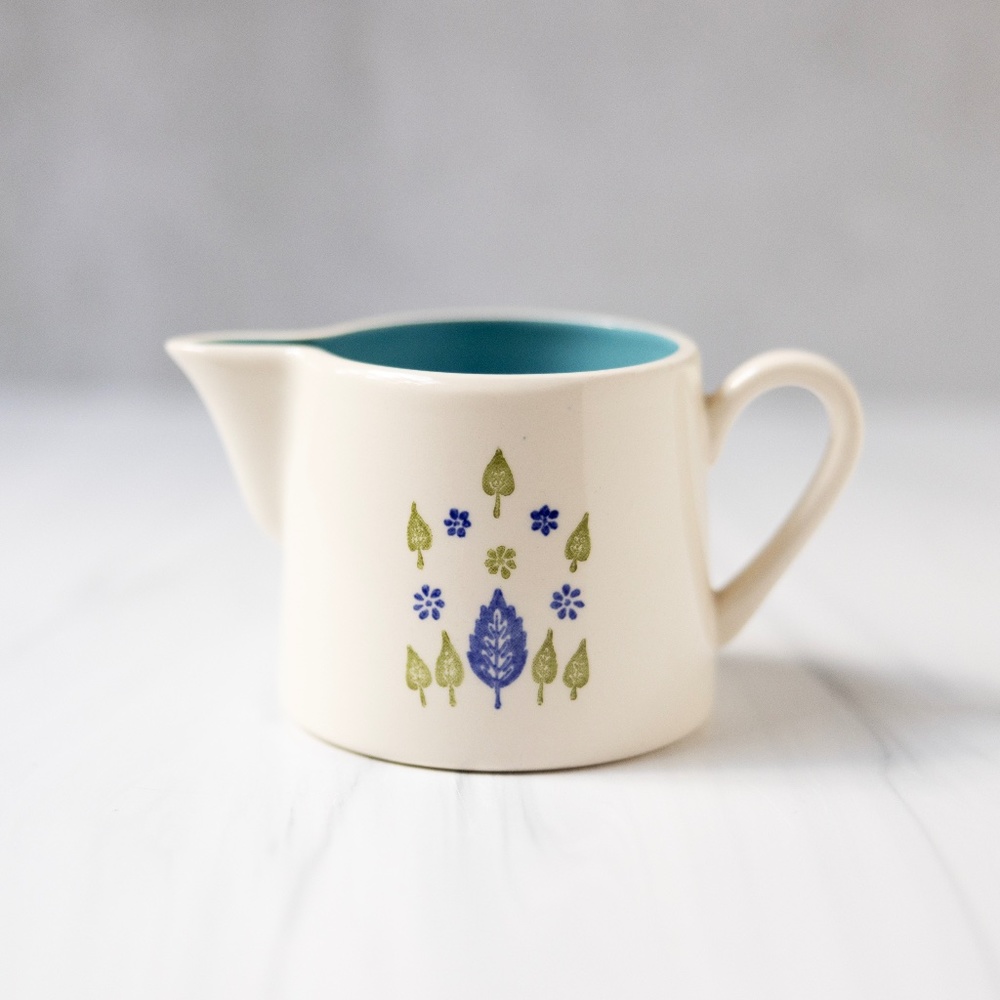 Marcrest Swiss Alpine blue green vintage MCM china creamer